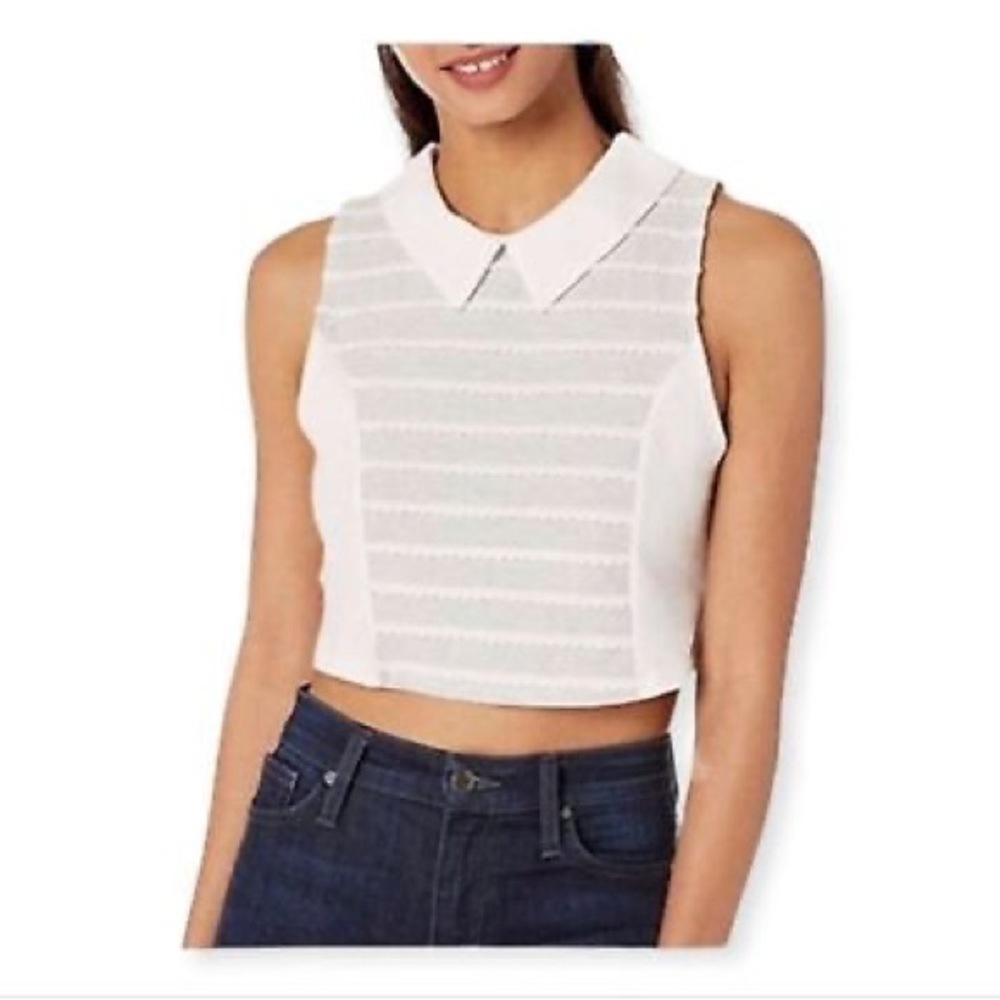 BCBGeneration Cropped Collar Tank NWT